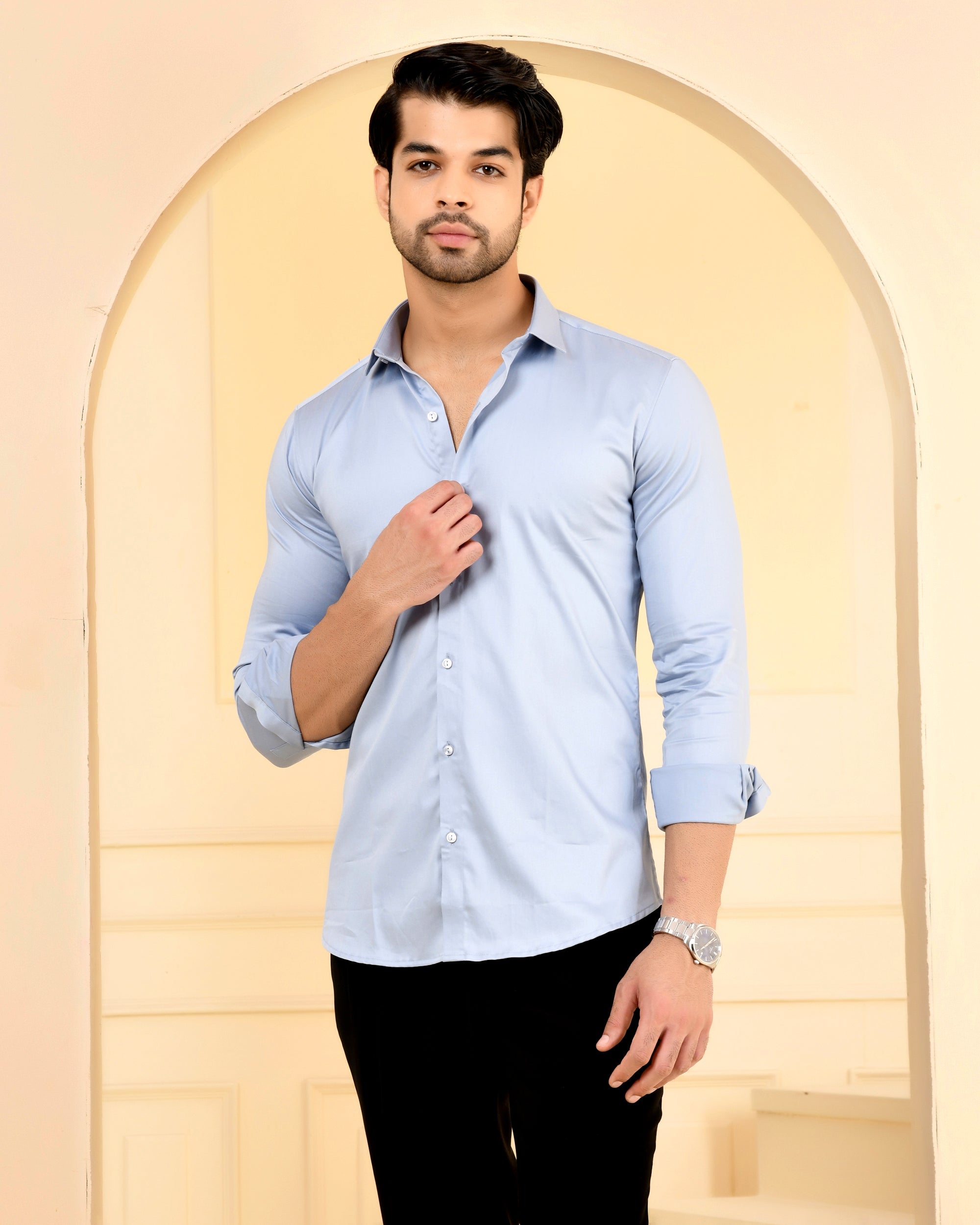 Powdered Blue Solid Shirt