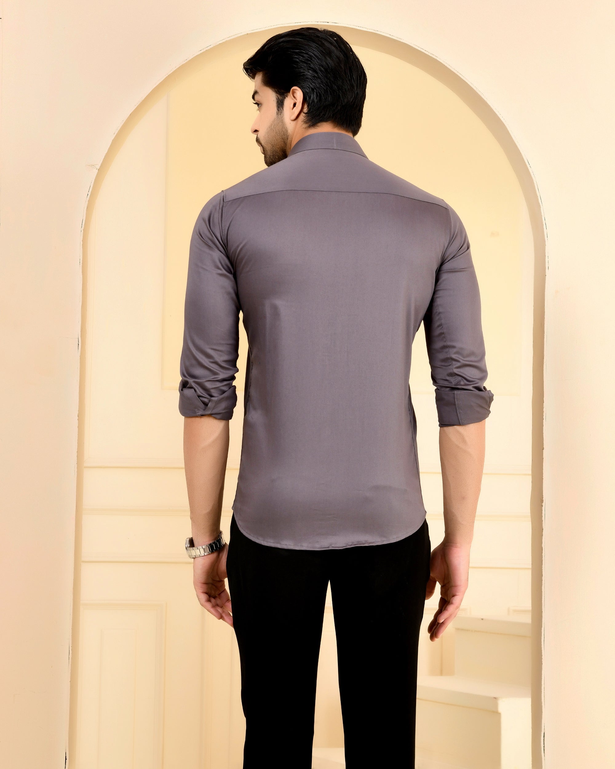 Slate Grey Solid Shirt