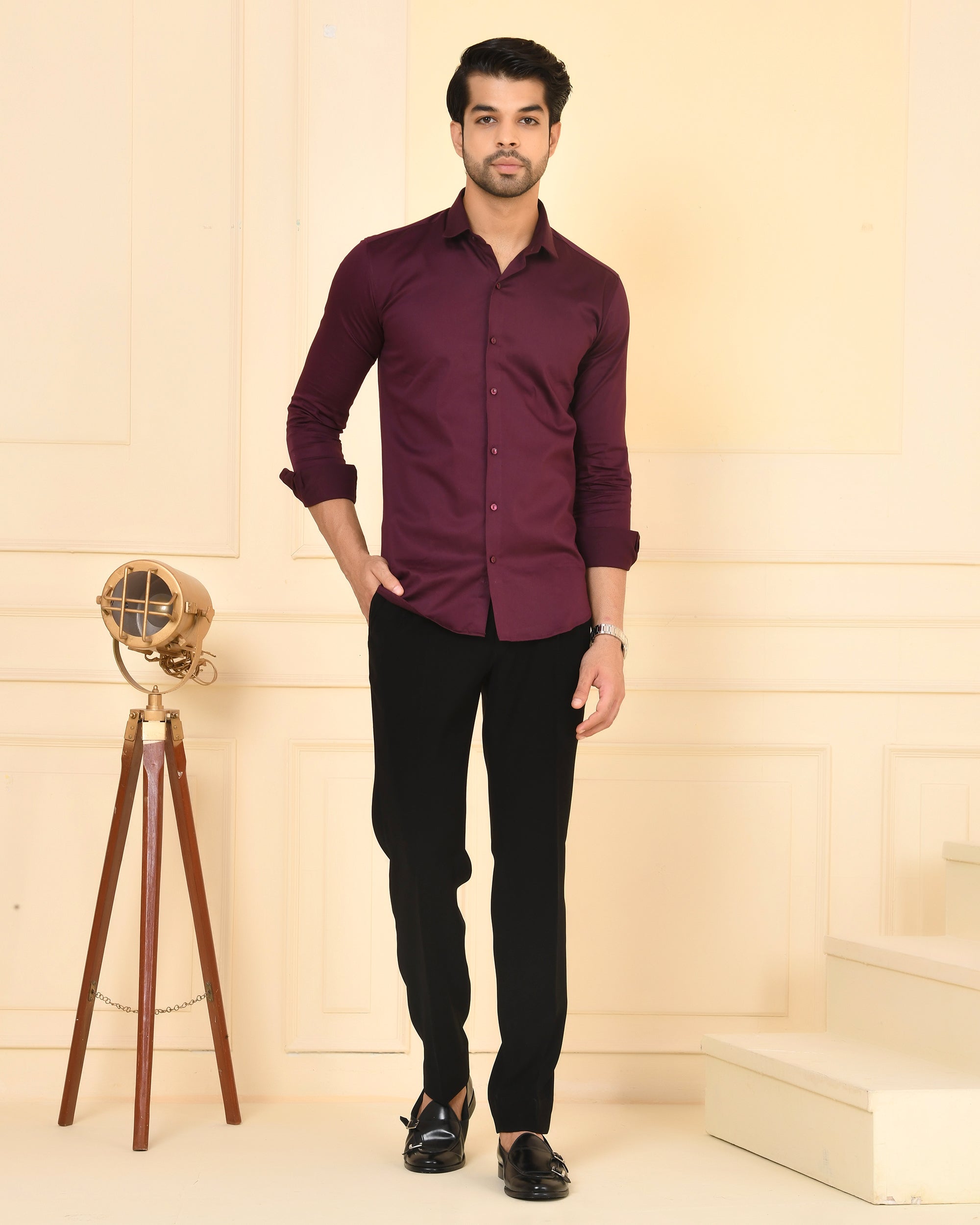 Wine Berry Solid Shirt