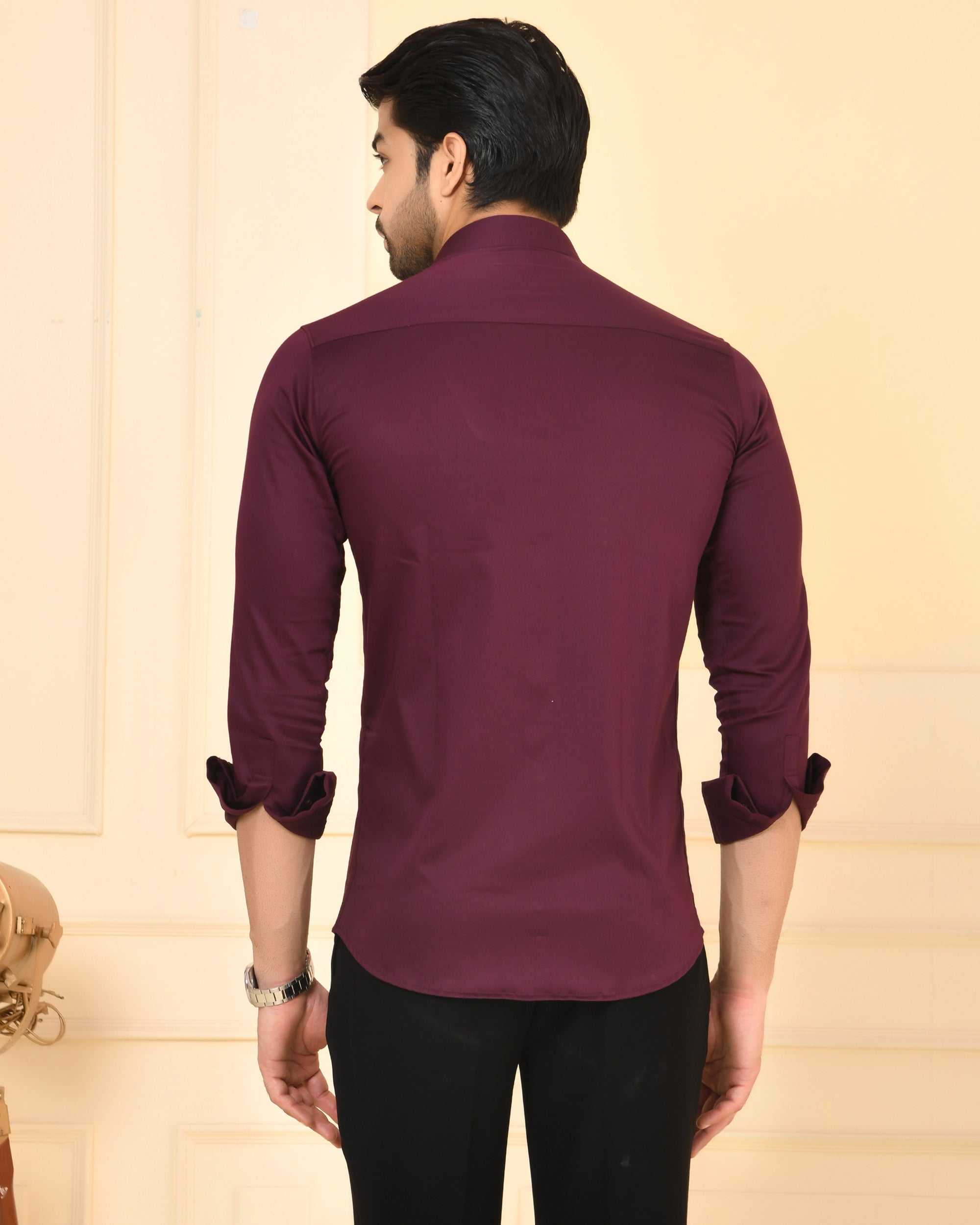 Wine Berry Solid Shirt