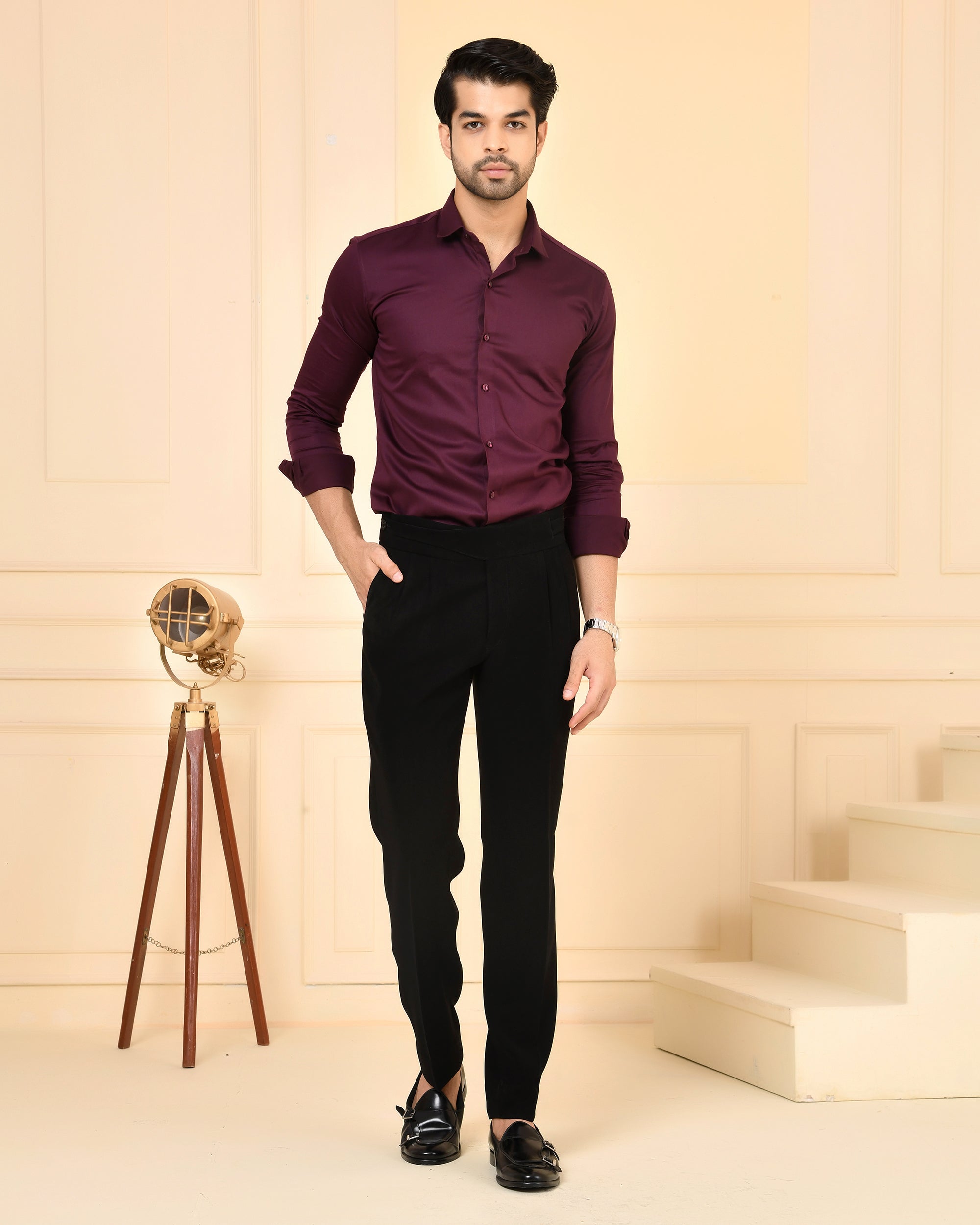 Wine Berry Solid Shirt