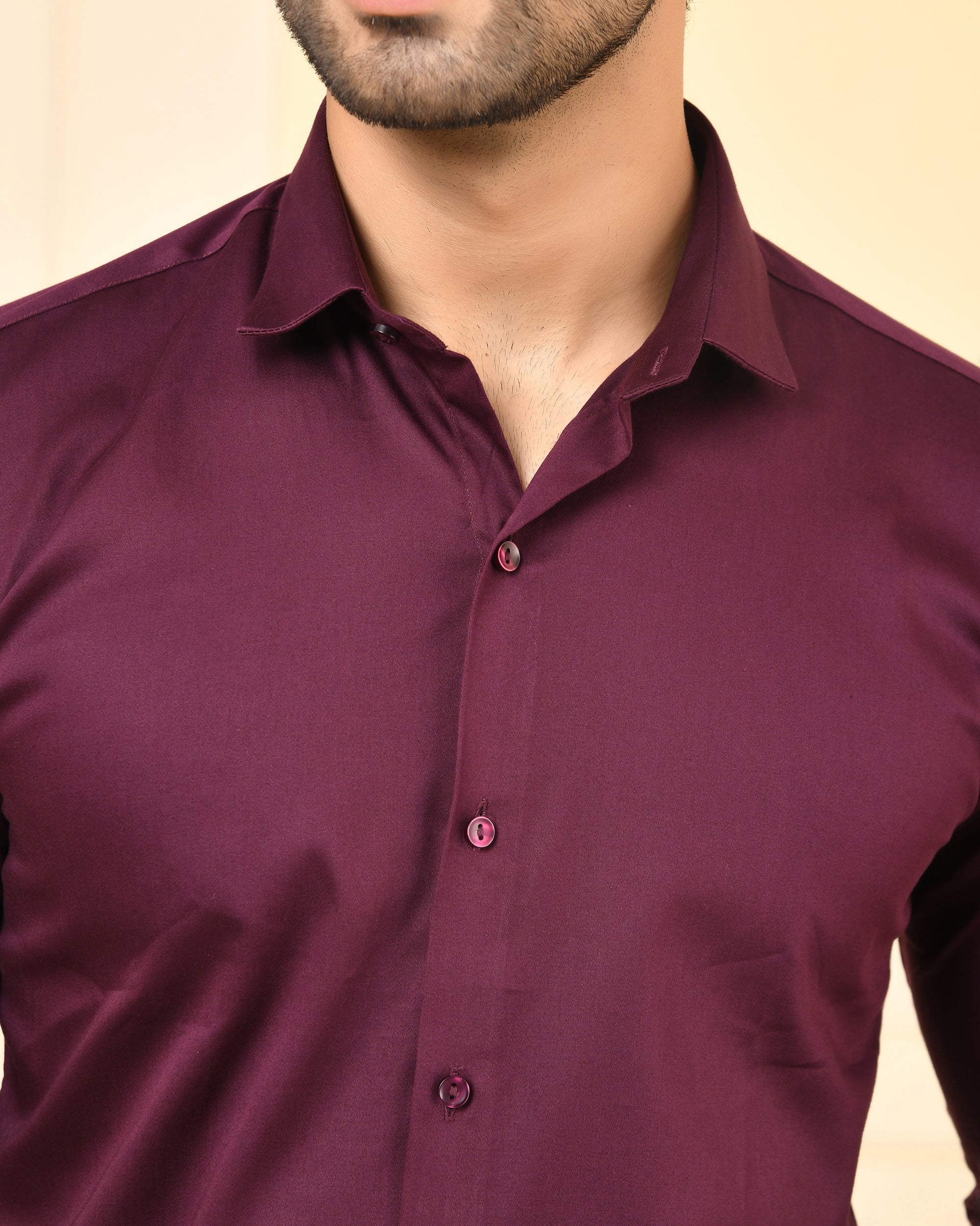 Wine Berry Solid Shirt